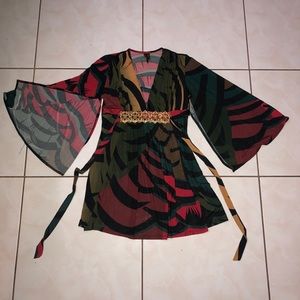 Multicolor tie dress